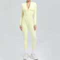 Women One Piece V Back Tracksuit - lemon yellow / L / CHINA