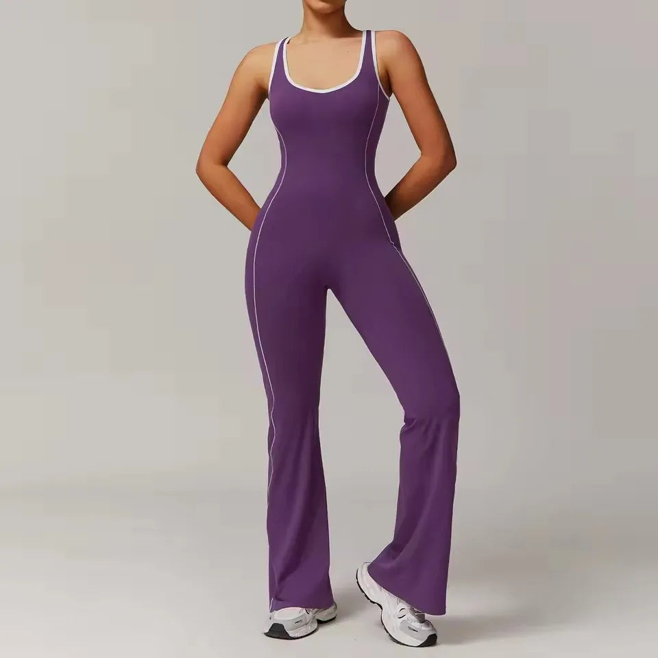 Women One-Piece Yoga Suit - Crimson Purple / S / CHINA