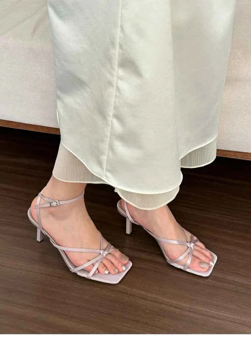 Women Open Toe Women's Thin Heels Slingbacks Sandals