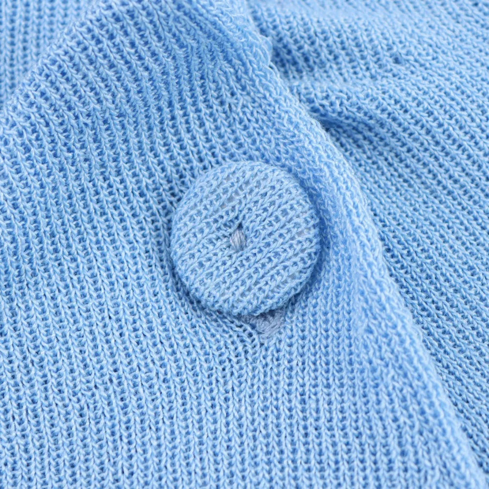 Women Pleated Knitted Pullover Slim-fit Round Neck Long Sleeve Simple Sweater