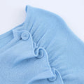 Women Pleated Knitted Pullover Slim-fit Round Neck Long Sleeve Simple Sweater