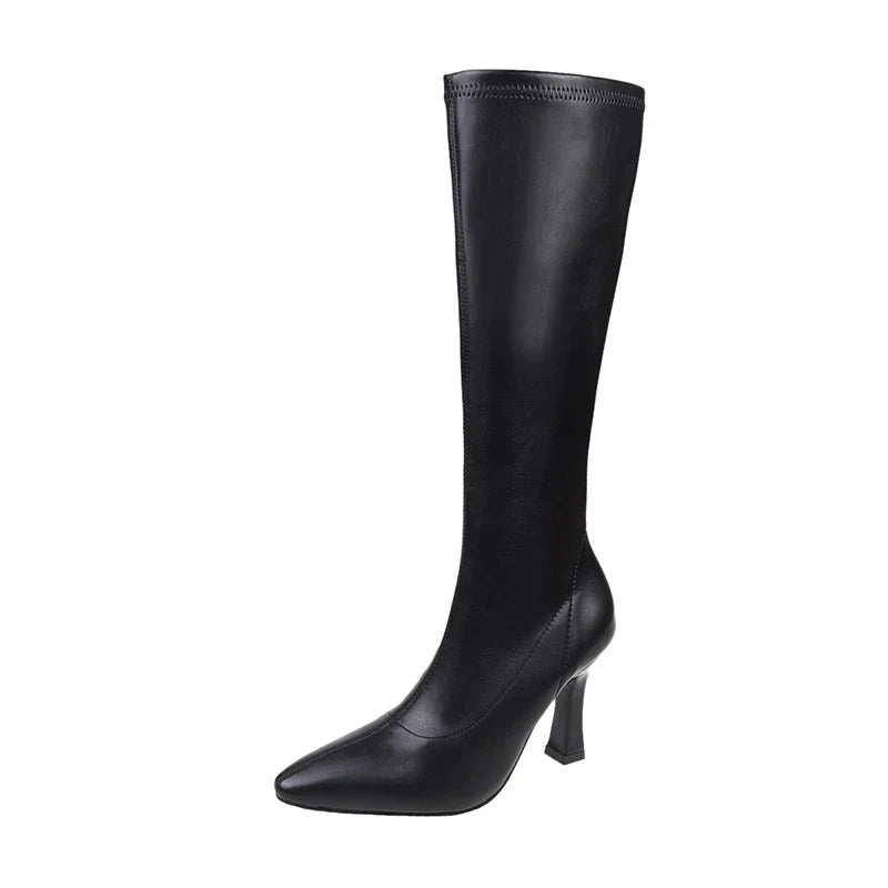 Women Pointed Toe High Heels Long Boots