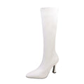 Women Pointed Toe High Heels Long Boots - WHITE / 40