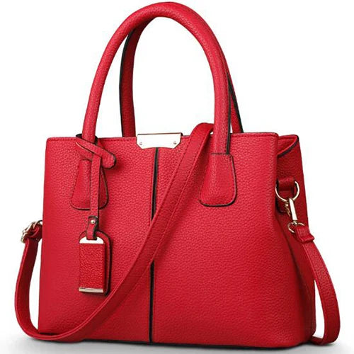 Women PU Leather Handbags - 29.5x13x21.5cm / wine red