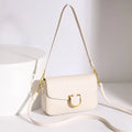 Women Real Cow Leather Handbag Crossbody Bag - Beige / 22cm 7cm 15cm