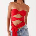 Women Ruched Tube Top - E / L