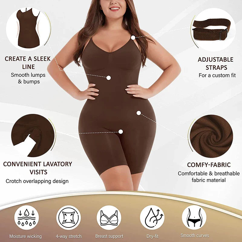 Women Seamless Low Back Bodysuit Shapewear Waist