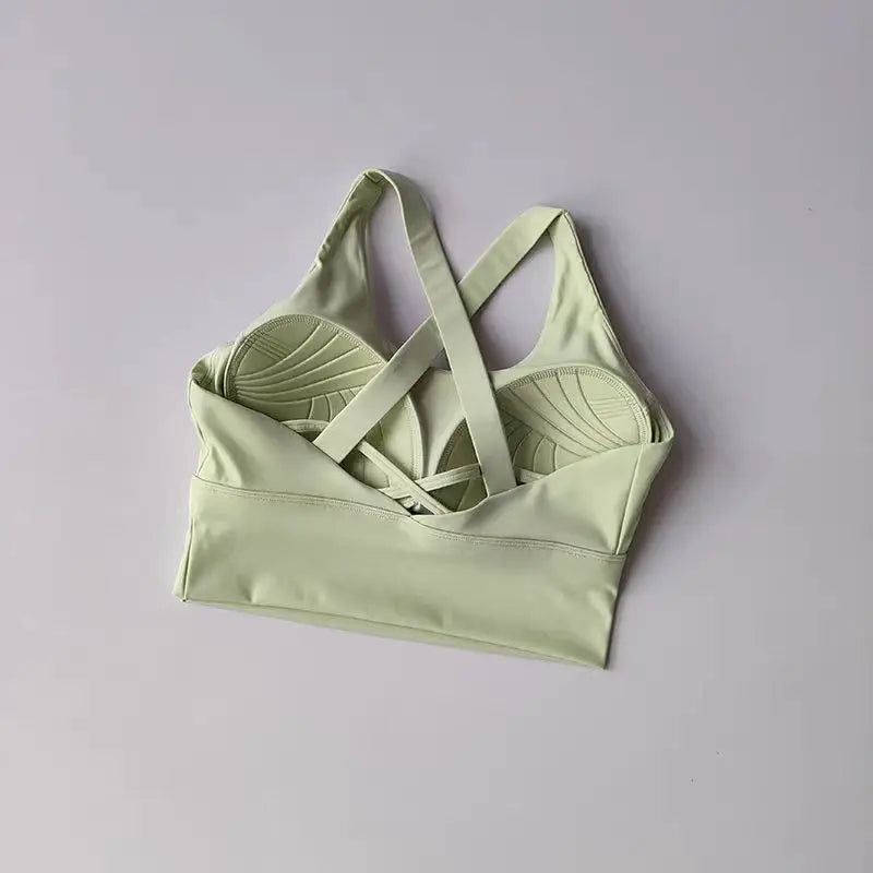 Women Seamless Sports Bra - Bean Green / S / CHINA