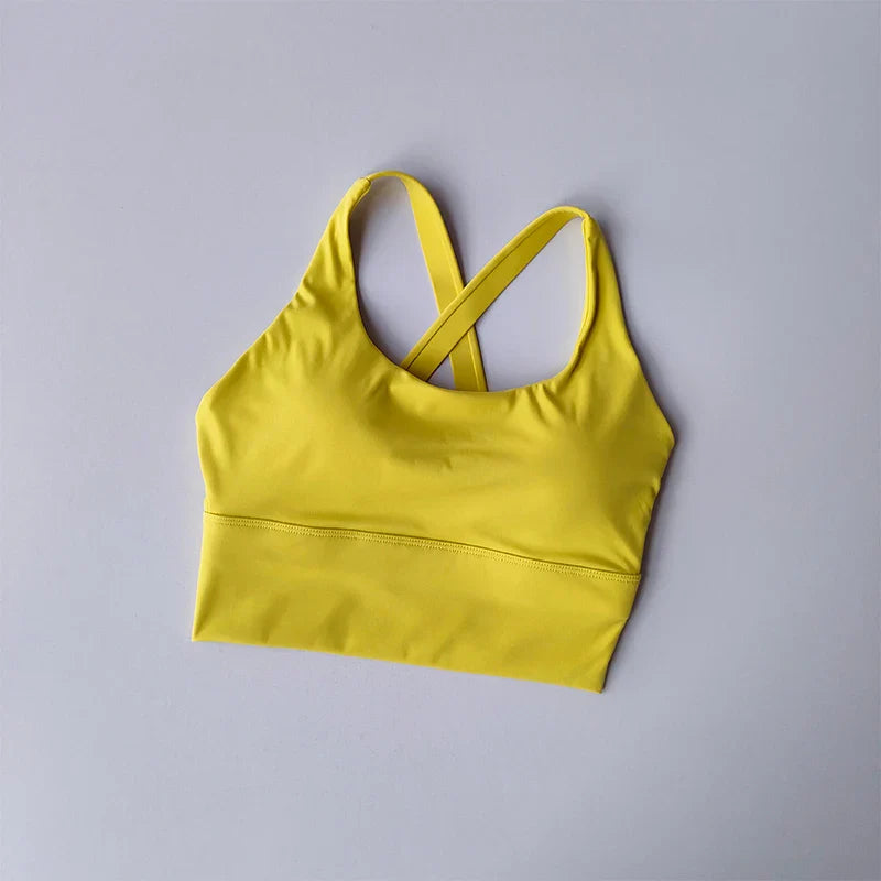 Women Seamless Sports Bra - Yellow / M / CHINA