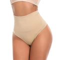 Women Seamless Tummy Control Thong Panties - apricot / XXXL