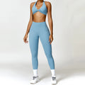 Women Seamless Yoga Set 2PCS Gym Workout Clothes for Female - Blue Set-2 / M / CHINA