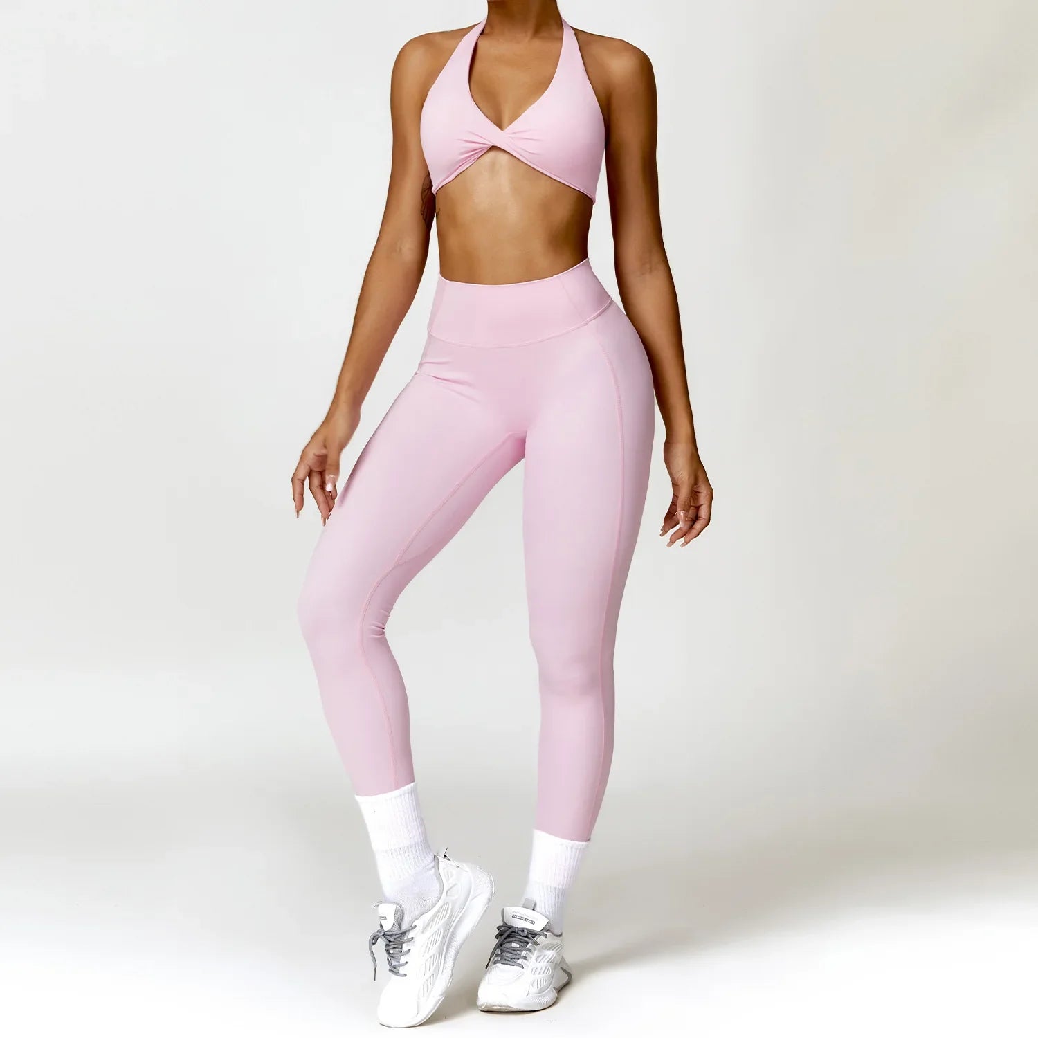 Women Seamless Yoga Set 2PCS Gym Workout Clothes for Female - Pink Set-2 / S / CHINA