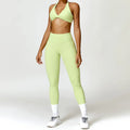 Women Seamless Yoga Set 2PCS Gym Workout Clothes for Female - Yellow Green Set-2 / S / CHINA