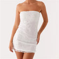 Women Sequin Strapless Mini Dress - K / S