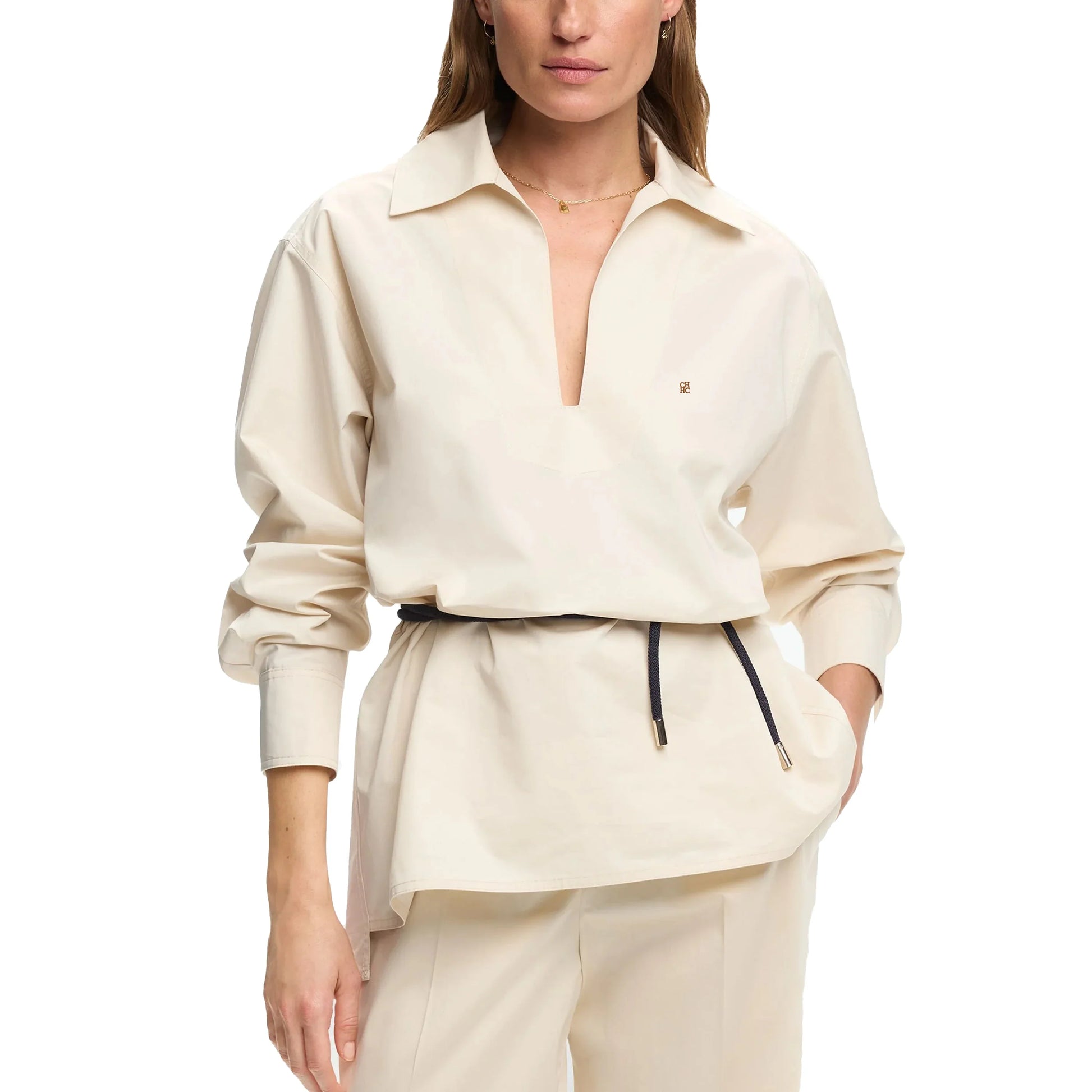 Women Shirts Elegant Soild Embroidery Casual Tops