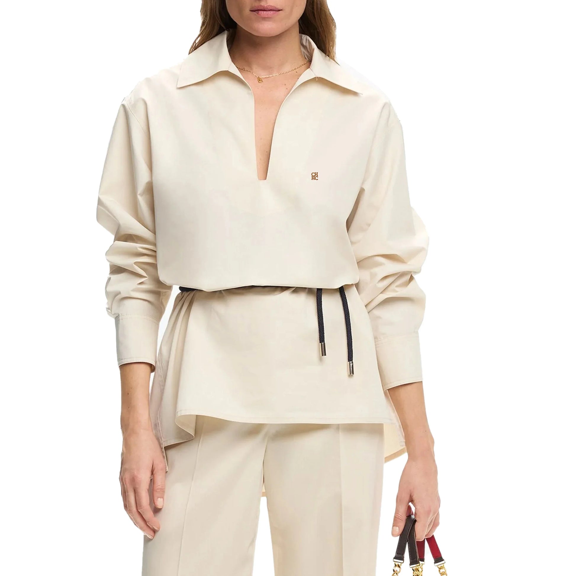 Women Shirts Elegant Soild Embroidery Casual Tops