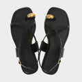 Women Shoes Metal Decorations Strip Flat Sandals