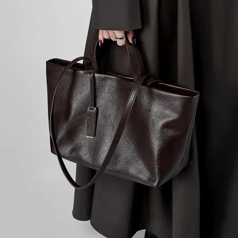 Women Shoulder Bag Leather Large Capacity Square Fashion Tote