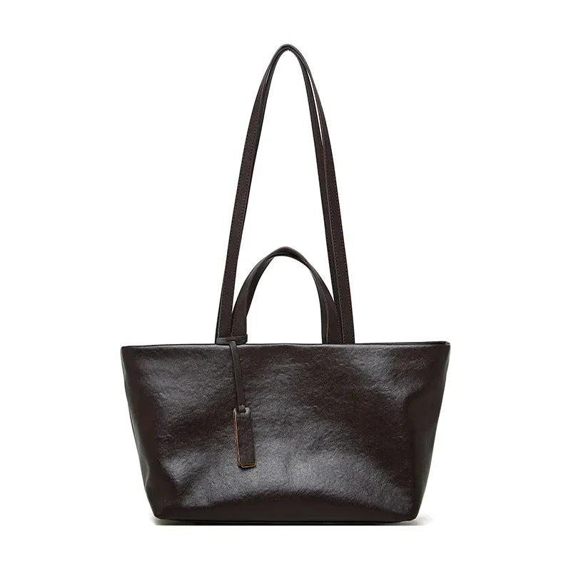 Women Shoulder Bag Leather Large Capacity Square Fashion Tote