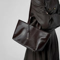 Women Shoulder Bag Leather Large Capacity Square Fashion Tote
