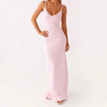 Women Sleeveless Dress V-Neck Backless