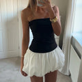 Women Sleeveless Strapless Mini Dress Summer