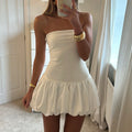 Women Sleeveless Strapless Mini Dress Summer