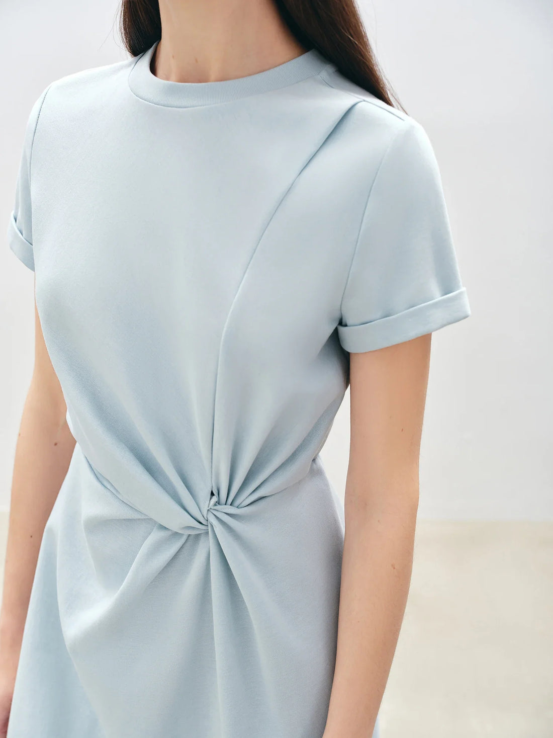 Women Solid Long Dress - SKY BLUE / XS