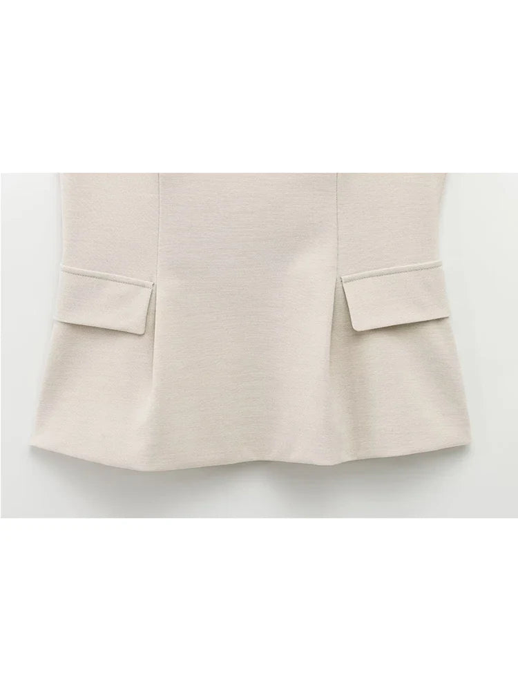 Women Solid Skirt Hem Tops Spring Summer Fashion Chic Sleeveless - Other