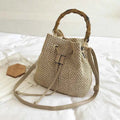 Women Straw Weave Bucket Bag