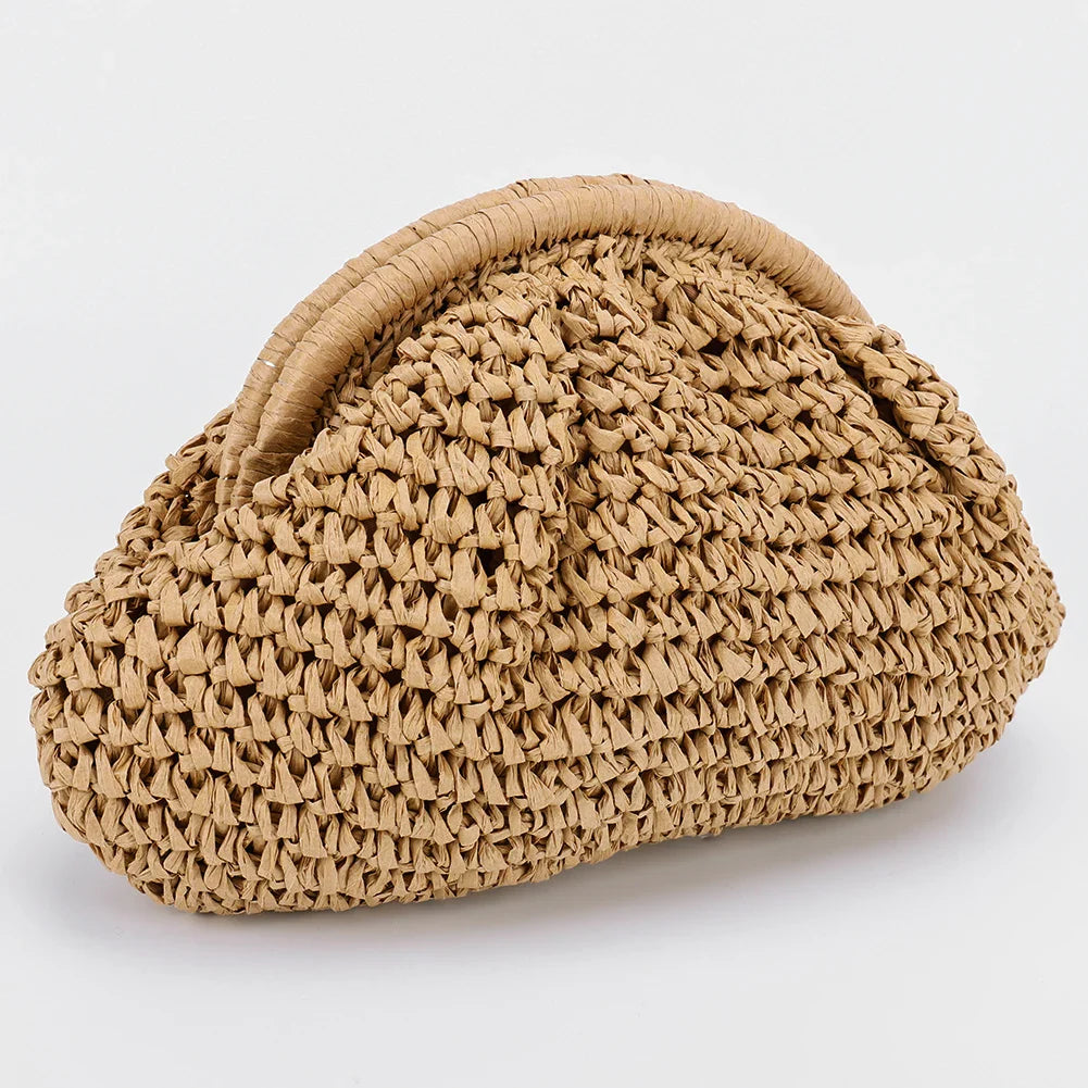 Women Straw Woven Bag - Camel / CHINA