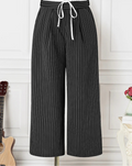Women Stripe Pants Casual Wide Leg Trousers