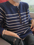 Women Striped Thin Pullovers Jumper Knitted Sweater