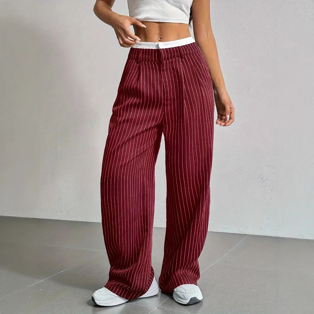 Women Stripes Printed Full Length Pants
