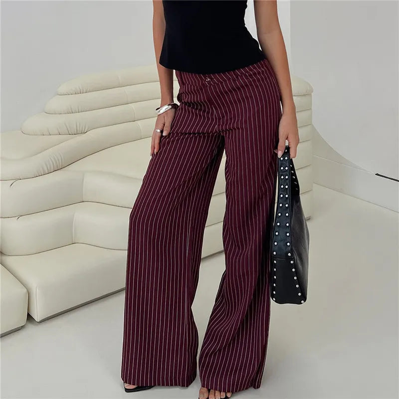 Women Stripes Printed Full Length Pants