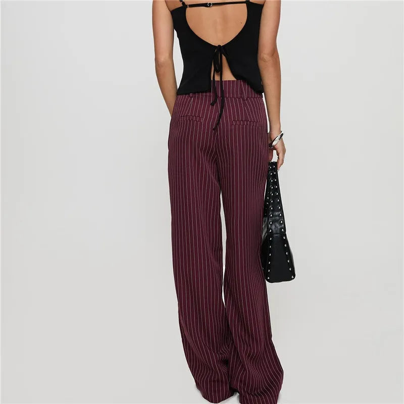 Women Stripes Printed Full Length Pants