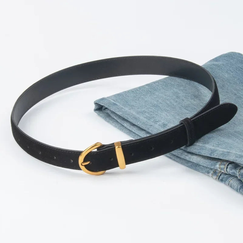 Women Suede Leather Belt
