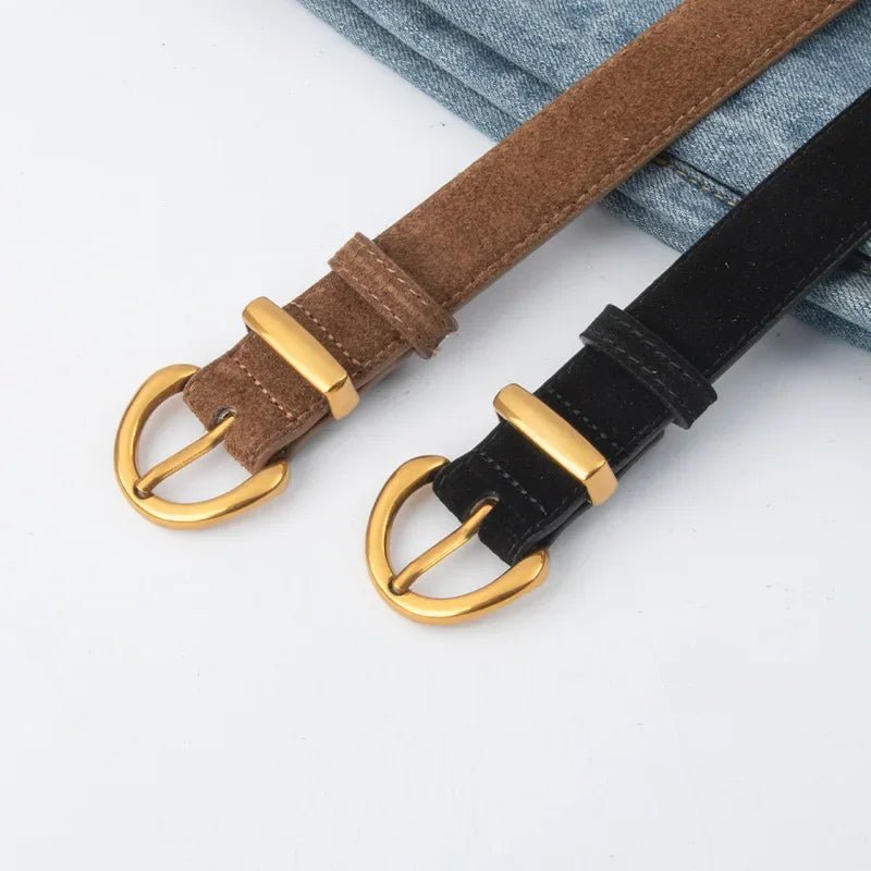Women Suede Leather Belt
