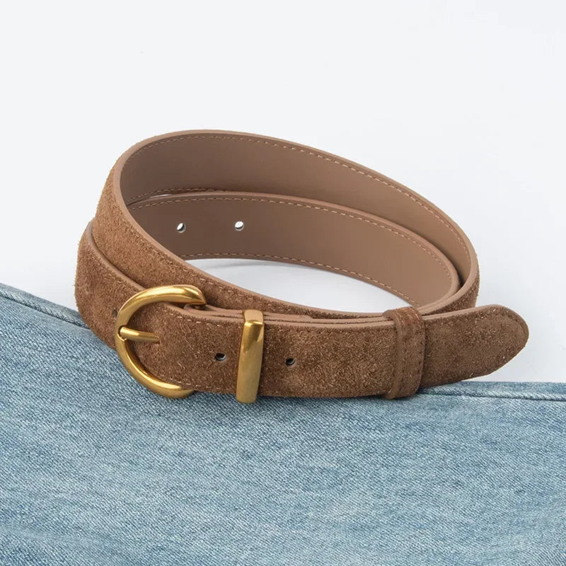 Women Suede Leather Belt