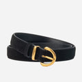 Women Suede Leather Belt - Black
