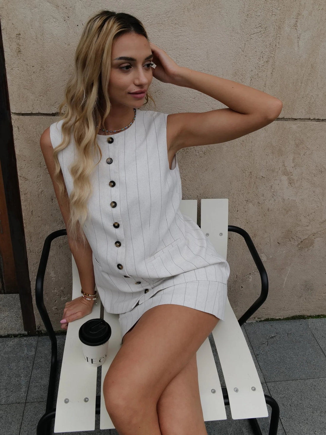 Women Summer Fashion Vest Skirt Sets - black / L