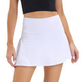 Women Tennis Yoga Skirts High Waisted - WHITE / XXL