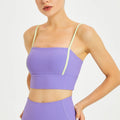 Women Thin Shoulder Straps With Shock-proof Chest Pad Tank Top - purple / XL