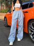 Women Vintage Baggy Cargo Pants for Drawstring Elastic Low - Other