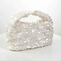 Women White Sequins Hobo Handbag