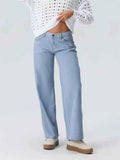 Women Wide Leg Boyfriend Jeans