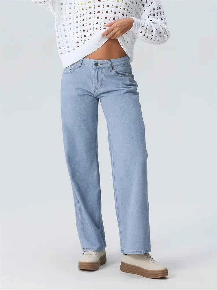 Women Wide Leg Boyfriend Jeans