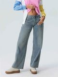 Women Wide Leg Boyfriend Jeans