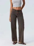 Women Wide Leg Boyfriend Jeans