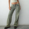 Women Wide Leg Jeans Casual High Waist Baggy Boyfriend Denim - G / XL